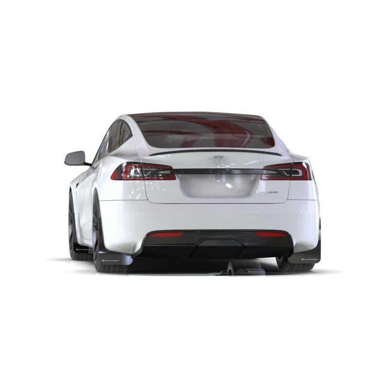 Rally Armor MF101-UR-BLK-RD - RALMF101-UR-BLK-RD - Rally Armor 21-25 Tesla Model S / S Plaid Black UR Mud Flap w/Red Logo - Shipped in Europe - Tuningsupply.com