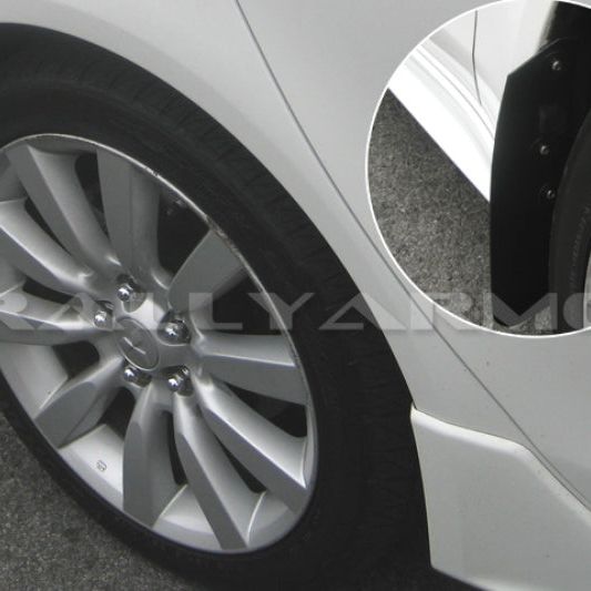 Rally Armor MF8-BAS-BLK - RALMF8-BAS-BLK - Rally Armor 07-17 Mitsubishi Lancer Basic Black Mud Flap w/ Black Logo - Shipped in Europe - Tuningsupply.com