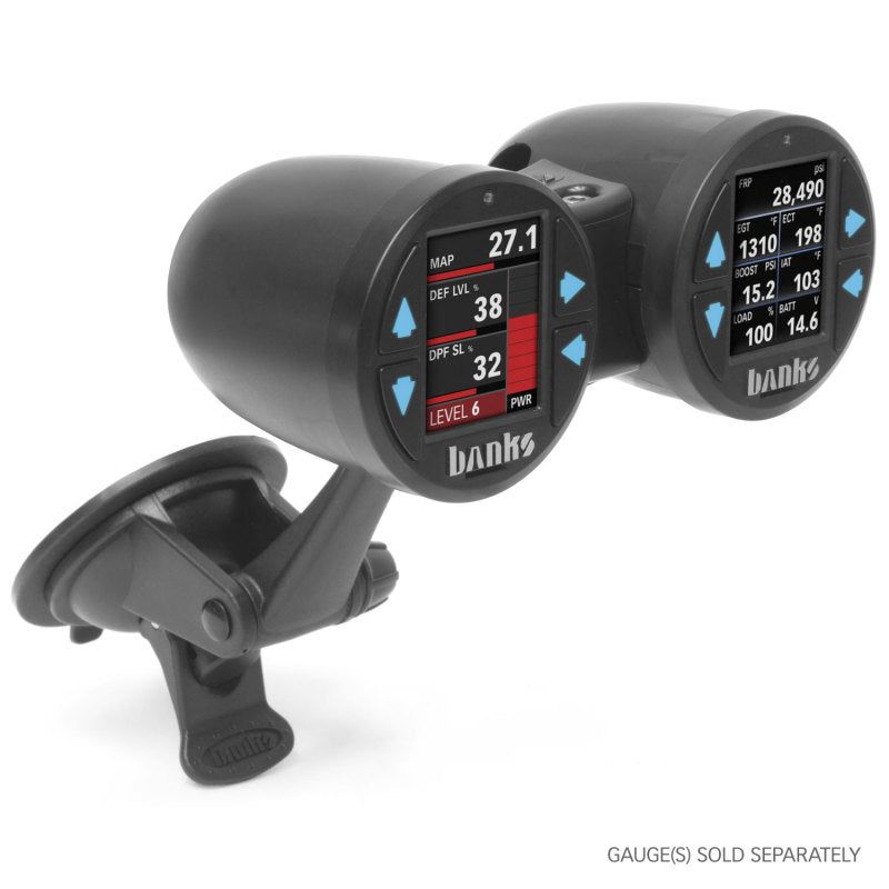 Banks Power 63344 - GBE63344 - Banks Power Dual Gauge Pod Suction Mount For iDash 1.8 And 52mm Gauges - Shipped in Europe - Tuningsupply.com