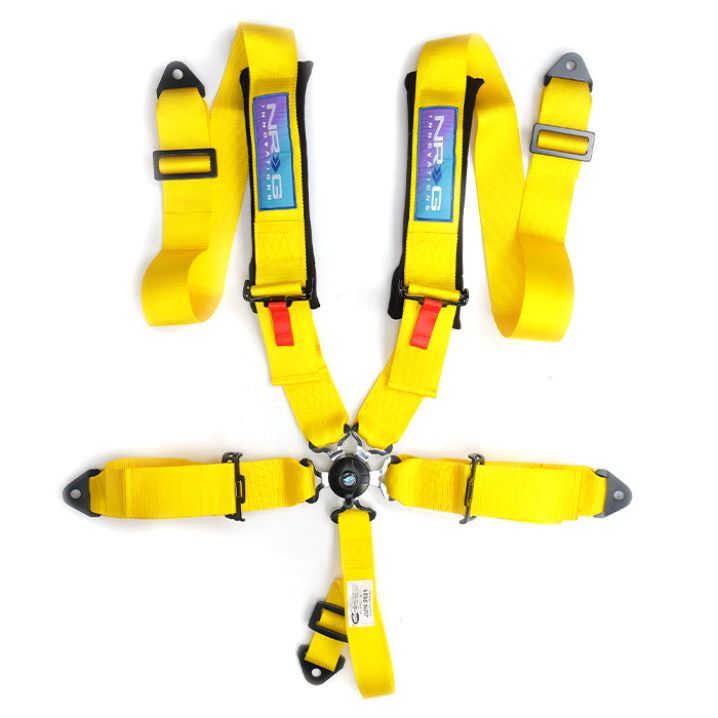 NRG SBH-B6PCYL - NRGSBH-B6PCYL - NRG 5PT 3in. Seat Belt Harness / Cam Lock - Yellow - Shipped in Europe - Tuningsupply.com
