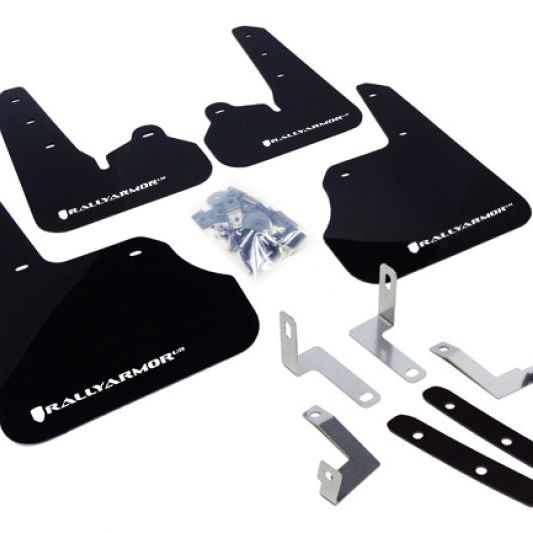 Rally Armor MF22-UR-BLK/WH - RALMF22-UR-BLK/WH - Rally Armor 12-16 Subaru Impreza 4D/5D Black UR Mud Flap w/White Logo - Shipped in Europe - Tuningsupply.com