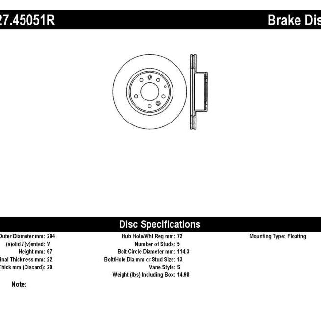 Stoptech 127.45051R - STO127.45051R - StopTech Slotted & Drilled Sport Brake Rotor - Shipped in Europe - Tuningsupply.com