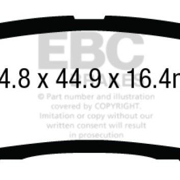 EBC DP43012R - EBCDP43012R - EBC 12+ Cadillac ATS 2.0 Turbo Yellowstuff Rear Brake Pads - Shipped in Europe - Tuningsupply.com