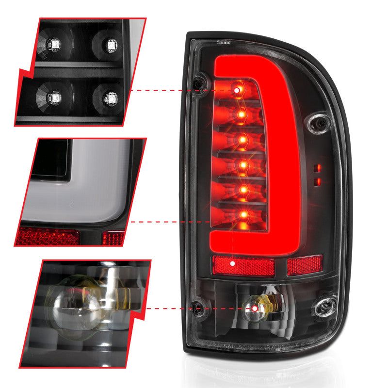 ANZO 311353 - ANZ311353 - ANZO 95-00 Toyota Tacoma LED Taillights Black Housing Clear Lens (Pair) - Shipped in Europe - Tuningsupply.com