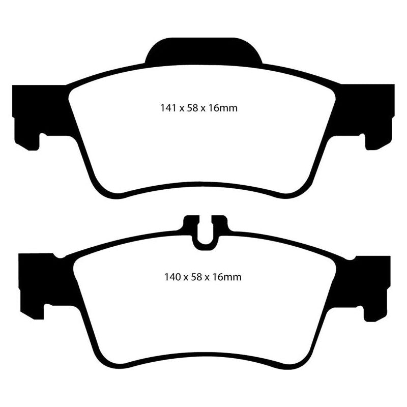EBC DP41491R - EBCDP41491R - EBC 04-06 Mercedes-Benz CL500 5.0 Yellowstuff Rear Brake Pads - Shipped in Europe - Tuningsupply.com