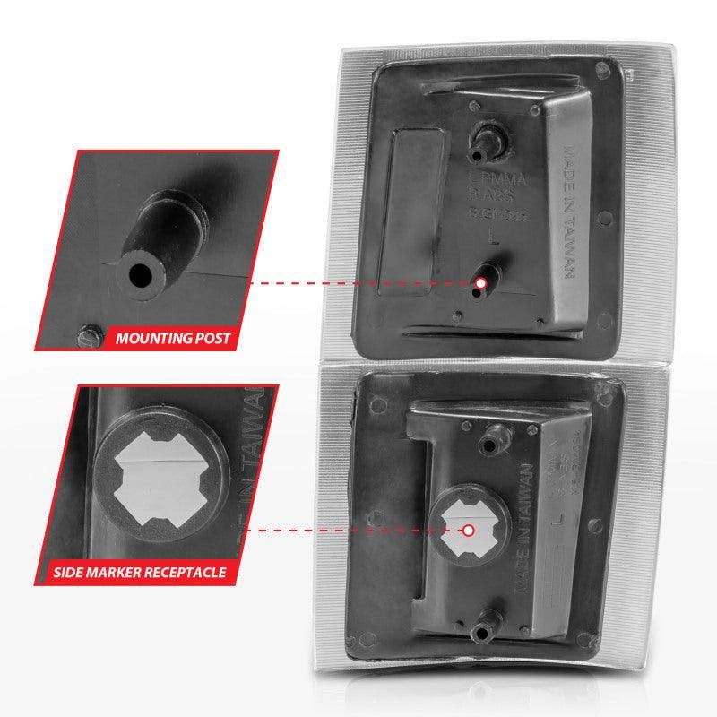 ANZO 521042 - ANZ521042 - ANZO 1994-1998 Chevrolet Blazer Corner Lights Black Housing Clear Lens w/ Amber Reflector - Shipped in Europe - Tuningsupply.com