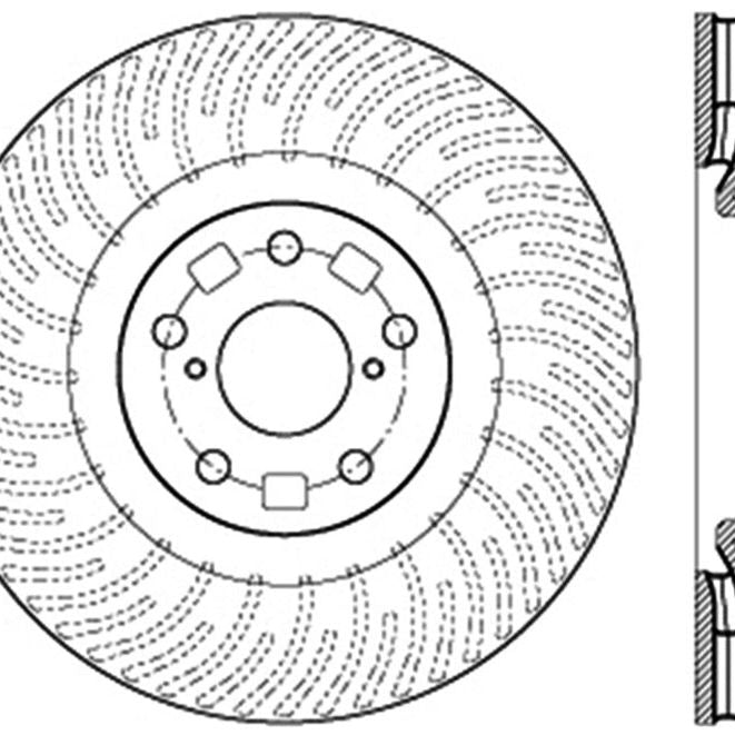 Stoptech 126.44185SR - STO126.44185SR - StopTech 11-14 Lexus GS300/350/400/430 (Will Not Fit F Sport) Slotted Sport Front Right Brake Rotor - Shipped in Europe - Tuningsupply.com