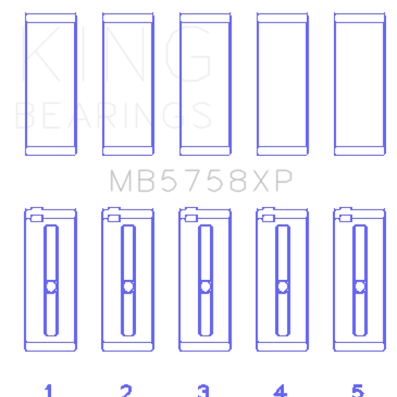 King Engine Bearings GMB5758XP - KINGMB5758XP - King Engine Bearings Peugeot EP6 1.6L/BMW N14B16C Main Bearing Set - Size STD - Shipped in Europe - Tuningsupply.com