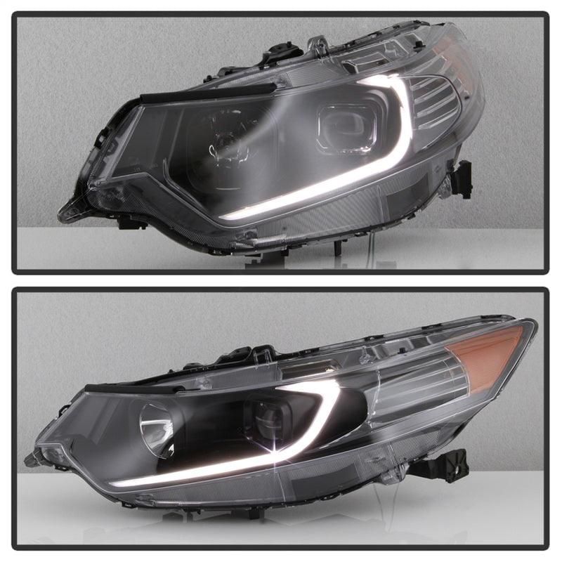 SPYDER 9042218 - SPY9042218 - xTune 09-14 Acura TSX Projector Headlights - Light Bar DRL - Black (PRO-JH-ATSX09-LB-BK) - Shipped in Europe - Tuningsupply.com