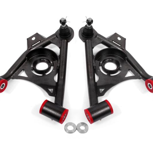 BMR Suspension AA034H - BMRAA034H - BMR 79-93 Fox Mustang Non-Adj Lower A-Arms Standard Ball Joint Spring Pocket - Black Hammertone - Shipped in Europe - Tuningsupply.com