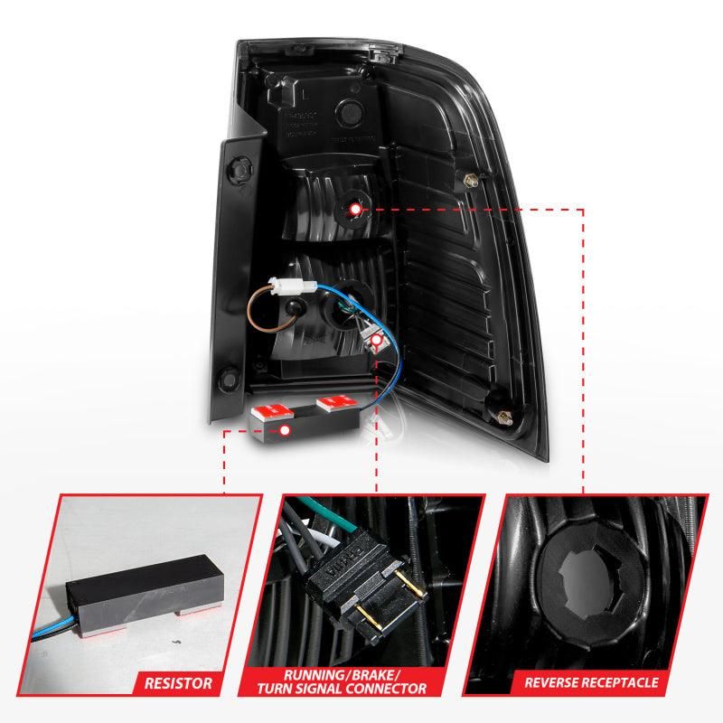 ANZO 311409 - ANZ311409 - ANZO 07-17 Ford Expedition LED Taillights w/ Light Bar Black Housing Smoke Lens - Shipped in Europe - Tuningsupply.com