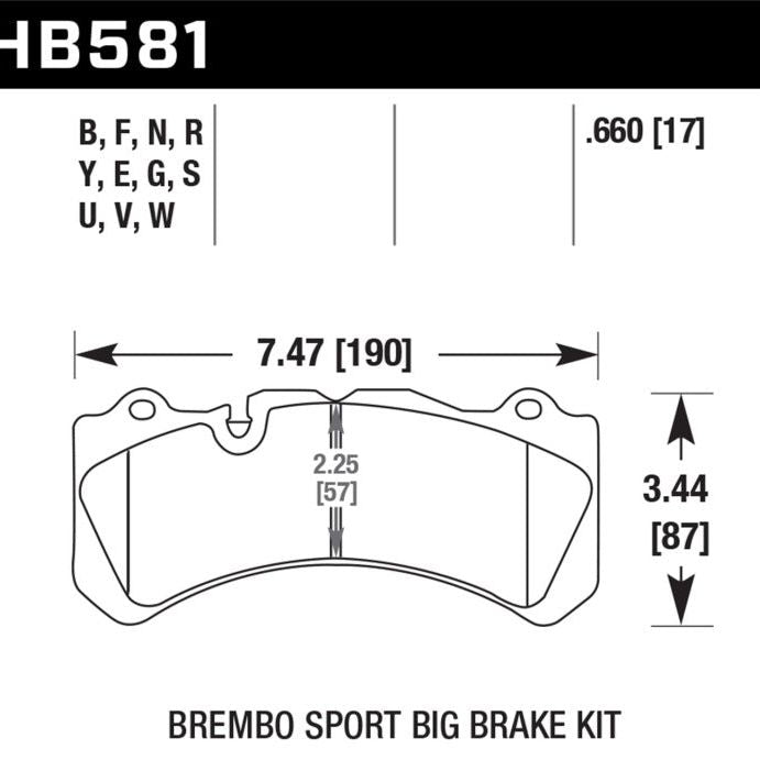 Hawk Performance KHB581G.660 - HAWKHB581G.660 - Hawk Brembo Rear BBK DTC-60 Brake Pads - Shipped in Europe - Tuningsupply.com