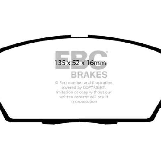 EBC DP41254R - EBCDP41254R - EBC 07-11 Acura CSX (Canada) 2.0 Type S Yellowstuff Front Brake Pads - Shipped in Europe - Tuningsupply.com