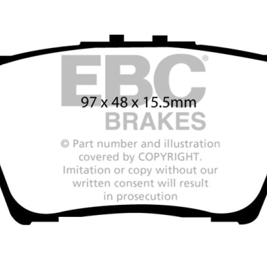EBC UD1212 - EBCUD1212 - EBC 13+ Lexus ES300h 2.5 Hybrid Ultimax2 Rear Brake Pads - Shipped in Europe - Tuningsupply.com