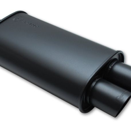 Vibrant 1148 - VIB1148 - Vibrant StreetPower FLAT BLACK Oval Muffler with Dual 3in Outlets - 2.5in inlet I.D. - Shipped in Europe - Tuningsupply.com