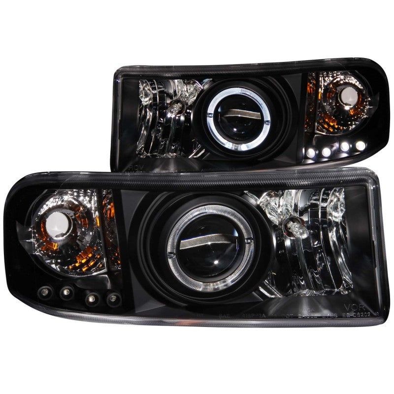 ANZO 111196 - ANZ111196 - ANZO 1994-2001 Dodge Ram Projector Headlights w/ Halo Black - Shipped in Europe - Tuningsupply.com