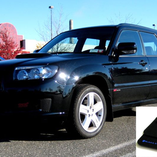 Rally Armor MF5-UR-BLK/BL - RALMF5-UR-BLK/BL - Rally Armor 03-08 Subaru Forester Black UR Mud Flap w/ Blue Logo - Shipped in Europe - Tuningsupply.com