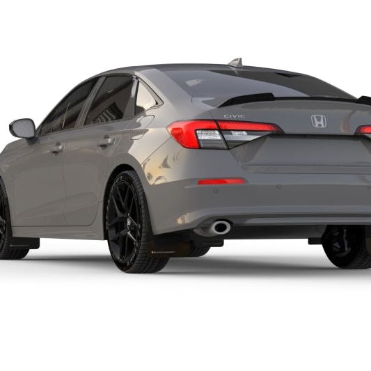 Rally Armor MF90-UR-BLK/GRY - RALMF90-UR-BLK/GRY - Rally Armor 22-25 Honda Civic/Civic Si/Sport Black UR Mud Flap w/Grey Logo - Shipped in Europe - Tuningsupply.com