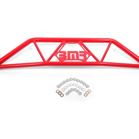 BMR Suspension STB760R - BMRSTB760R - BMR 15-20 Ford Mustang Front Twin Tube Design Strut Tower Brace - Red - Shipped in Europe - Tuningsupply.com