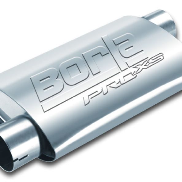 Borla 400491 - BOR400491 - Borla Universal Pro-XS Muffler Oval 3in Inlet/Outlet Offset/Offset Notched Muffler - Shipped in Europe - Tuningsupply.com
