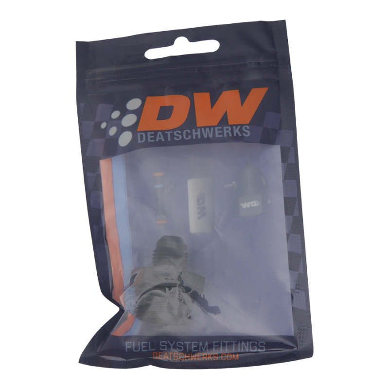 DeatschWerks 6-02-0407-B - DWK6-02-0407-B - DeatschWerks 10AN ORB Male to 6AN Male Flare Adapter (Incl O-Ring) - Anodized Matte Black - Shipped in Europe - Tuningsupply.com