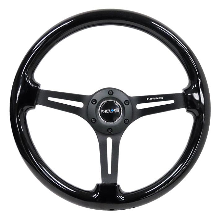 NRG RST-018BK-BK - NRGRST-018BK-BK - NRG Reinforced Steering Wheel (350mm / 3in. Deep) Blk Wood w/Blk Matte Spoke/Black Center Mark - Shipped in Europe - Tuningsupply.com