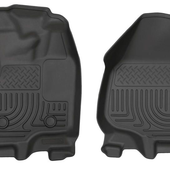 Husky Liners 18701 - HSL18701 - Husky Liners 12-15 Ford Super Duty Crew & Extended Cab WeatherBeater Front Row Black Floor Liners - Shipped in Europe - Tuningsupply.com