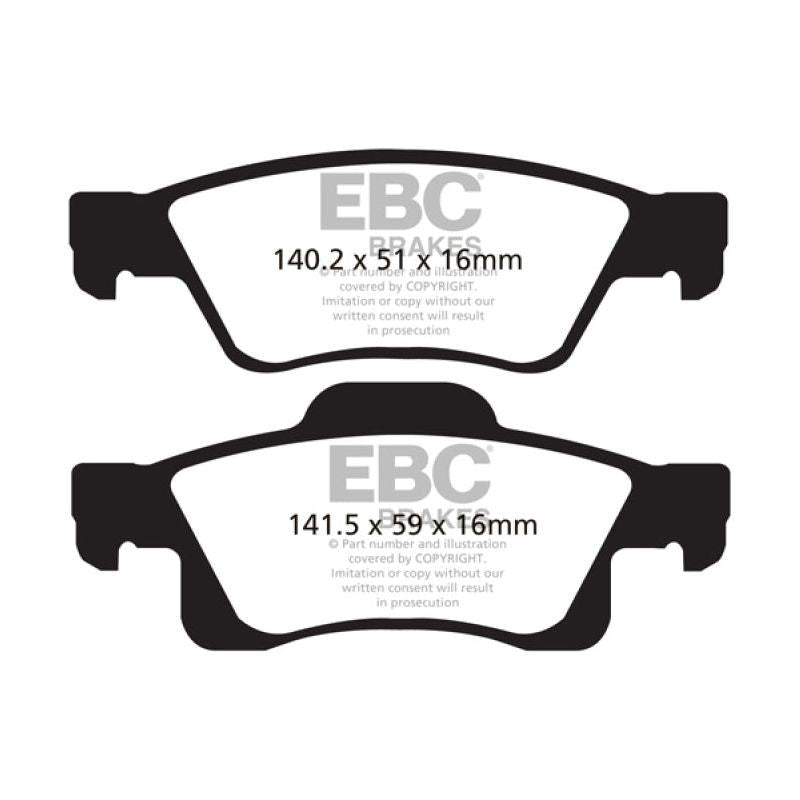 EBC DP61872 - EBCDP61872 - EBC 11+ Dodge Durango 3.6 Greenstuff Rear Brake Pads - Shipped in Europe - Tuningsupply.com