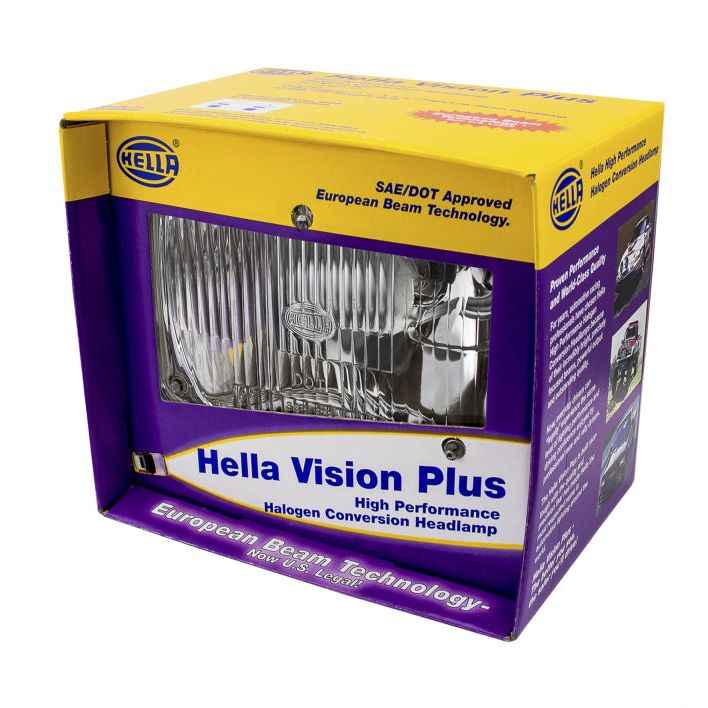 Hella LA003427291 - HELLA003427291 - Hella Vision Plus 8in x 6in Sealed Beam Conversion Headlamp - Single Lamp - Shipped in Europe - Tuningsupply.com