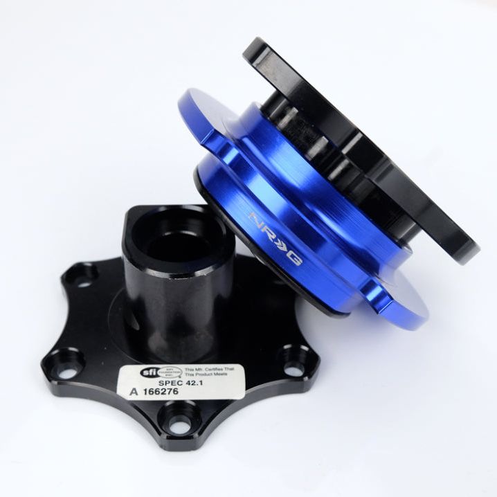 NRG SRK-R200BK-BL - NRGSRK-R200BK-BL - NRG Race Short Hub Datsun - Black Body Blue Ring - Shipped in Europe - Tuningsupply.com