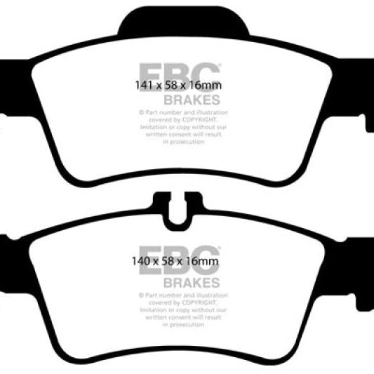 EBC DP31491C - EBCDP31491C - EBC 04-06 Mercedes-Benz CL500 5.0 Redstuff Rear Brake Pads - Shipped in Europe - Tuningsupply.com