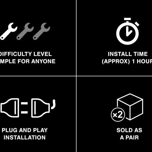 Raxiom J108042 - RAXJ108042 - Raxiom 97-18 Jeep Wrangler TJ/JK Axial Series LED Daymaker Headlights- Black Housing (Clear Lens) - Shipped in Europe - Tuningsupply.com