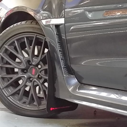 Rally Armor MF32-UR-BLK/SIL - RALMF32-UR-BLK/SIL - Rally Armor 15-21 Subaru WRX/STI Black UR Mud Flap w/Silver Logo - Shipped in Europe - Tuningsupply.com