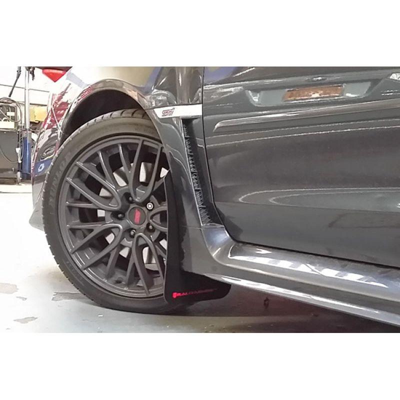 Rally Armor MF32-UR-BLK/LBL - RALMF32-UR-BLK/LBL - Rally Armor 15-21 Subaru WRX/STI Black UR Mud Flap w/Light Blue Logo - Shipped in Europe - Tuningsupply.com