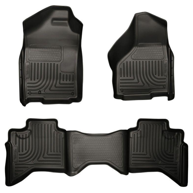 Husky Liners 98031 - HSL98031 - Husky Liners 03-08 Dodge Ram 1500/2500/3500 Quad Cab WeatherBeater Combo Black Floor Liners - Shipped in Europe - Tuningsupply.com