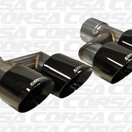 CORSA Performance 14333BLK - COR14333BLK - Corsa 2015-2017 Ford Mustang GT 5.0 Black Quad Tips Kit - Shipped in Europe - Tuningsupply.com