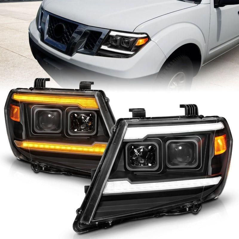 ANZO 111597 - ANZ111597 - ANZO 09-20 Nissan Frontier Black Projector Plank Style DRL w/ Switchback & Sequential LED DRL - Shipped in Europe - Tuningsupply.com