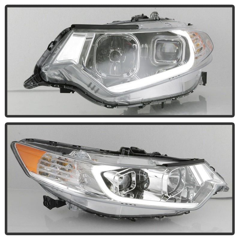 SPYDER 9042225 - SPY9042225 - xTune 09-14 Acura TSX Projector Headlights - Light Bar DRL - Chrome (PRO-JH-ATSX09-LB-C) - Shipped in Europe - Tuningsupply.com