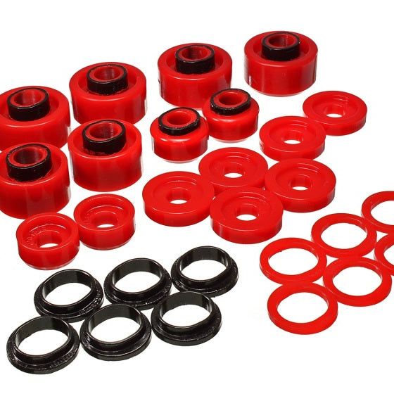 Energy Suspension 4.4120R - ENG4.4120R - Energy Suspension 99-07 Ford F-250/F-350 SD 2/4WD Crew Cab Body Mount Set - Red - Shipped in Europe - Tuningsupply.com