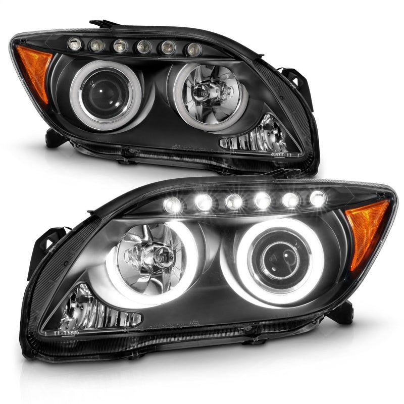 ANZO 121119 - ANZ121119 - ANZO 2005-2010 Scion Tc Projector Headlights w/ Halo Black (CCFL) - Shipped in Europe - Tuningsupply.com