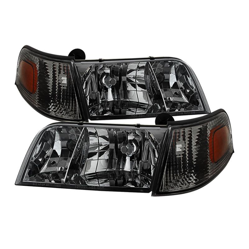 SPYDER 9031045 - SPY9031045 - xTune Crown Victoria 98-11 Crystal Headlights w/ Corner Lights Set Smoked HD-JH-CRVI98-SET-SM - Shipped in Europe - Tuningsupply.com
