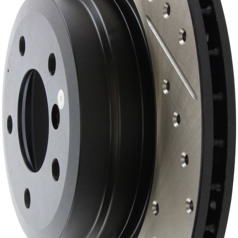 Stoptech 127.34080R - STO127.34080R - StopTech 06 BMW 330 / 07-09 BMW 335 Slotted & Drilled Right Rear Rotor - Shipped in Europe - Tuningsupply.com