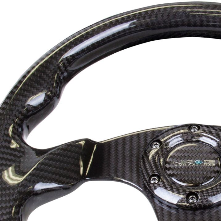 NRG ST-009CF/BK - NRGST-009CF/BK - NRG Carbon Fiber Steering Wheel (320mm) Flat Bottom w/Shiny Black Carbon - Shipped in Europe - Tuningsupply.com