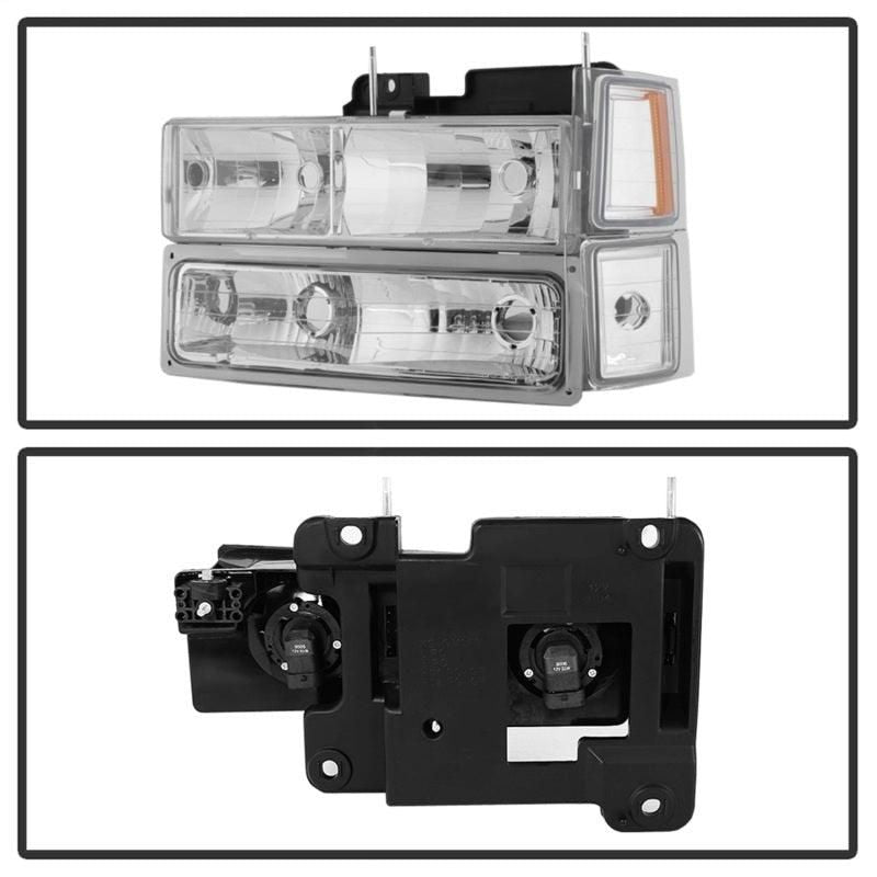 SPYDER 5069535 - SPY5069535 - xTune Chevy Suburban 94-98 Headlights w/ Corner & Parking Lights 8pcs Chrome HD-JH-CCK88-AM-C-SET - Shipped in Europe - Tuningsupply.com