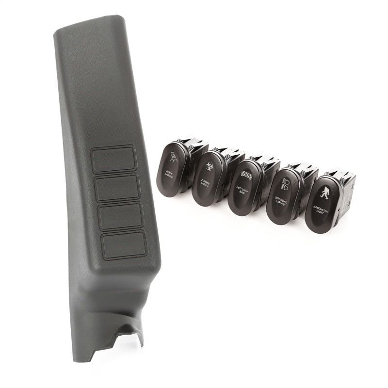 Rugged Ridge 17235.71 - RUG17235.71 - Rugged Ridge Etched A-Pillar 4 Switch Pod Kit LHD 11-18 JK - Shipped in Europe - Tuningsupply.com