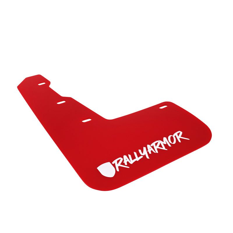 Rally Armor MF32-UR-RD/WH-X - RALMF32-UR-RD/WH-X - Rally Armor 15-21 Subaru WRX/STI Red Mud Flap White Altered Font Logo - Shipped in Europe - Tuningsupply.com