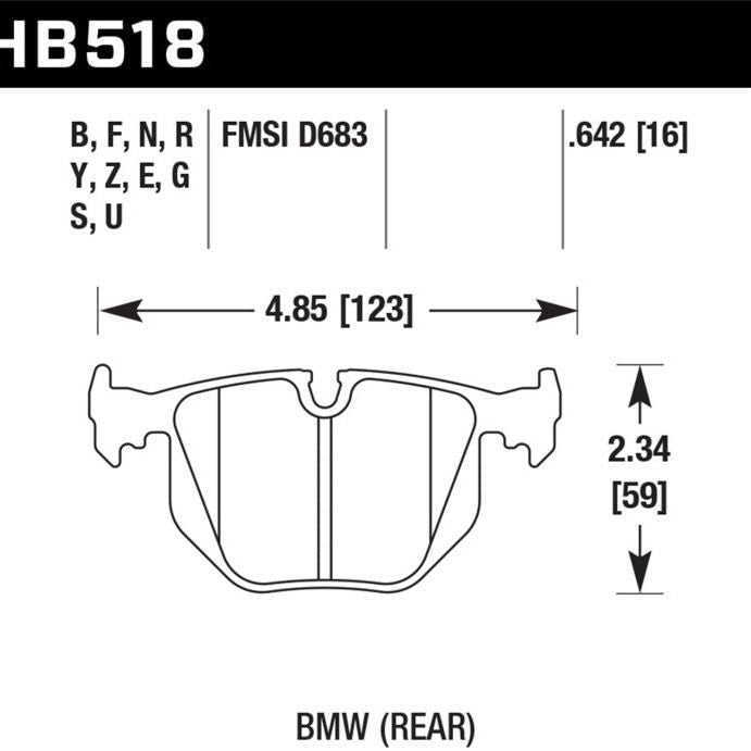 Hawk Performance KHB518Z.642 - HAWKHB518Z.642 - Hawk 01-06 BMW 330 / 97-01 740I / 96-01 750IL / 03-06 BMW M3 / 00-03 M5 / 00-06 X5 / 06-08 Z4 / 03-0 - Shipped in Europe - Tuningsupply.com