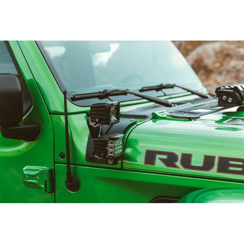 Rigid Industries 41658 - RIG41658 - Rigid Industries 2018 Jeep JL - Cowl Mount Tall Extension Arm Kit - Shipped in Europe - Tuningsupply.com