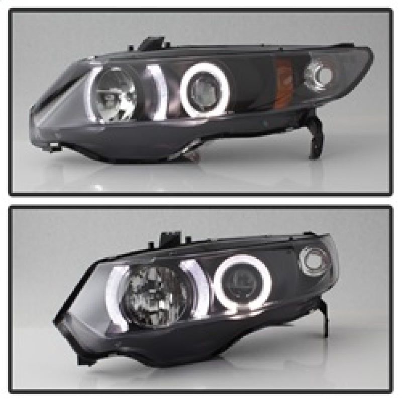 SPYDER 5010780 - SPY5010780 - Spyder Honda Civic 06-08 2Dr Projector Headlights LED Halo Black High H1 Low H1 PRO-YD-HC06-2D-HL-BK - Shipped in Europe - Tuningsupply.com
