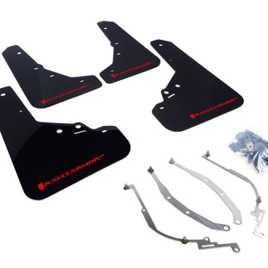 Rally Armor MF25-UR-BLK/RD - RALMF25-UR-BLK/RD - Rally Armor 12-18 Fiat 500 Black UR Mud Flap w/Red Logo - Shipped in Europe - Tuningsupply.com